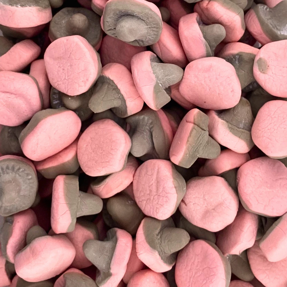 Raspberry/Liquorice Foam Mushrooms 60g