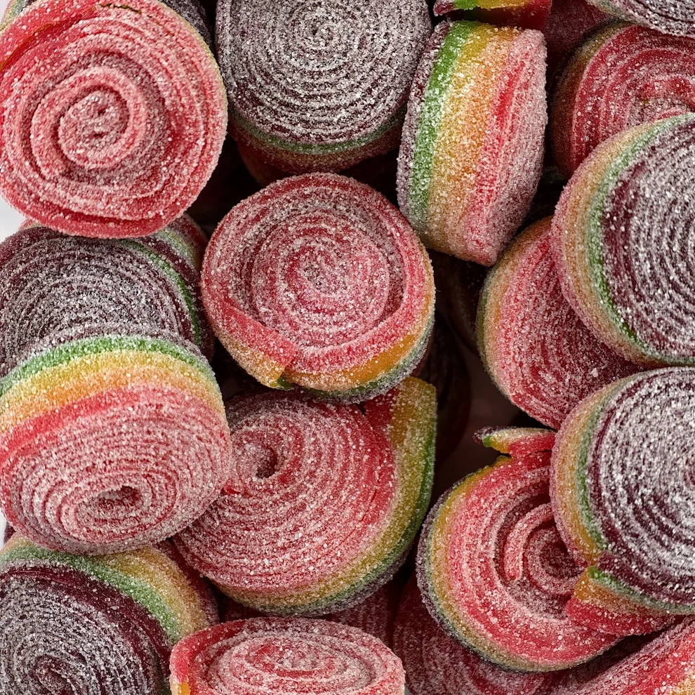 Sour Rainbow Rolls 100g