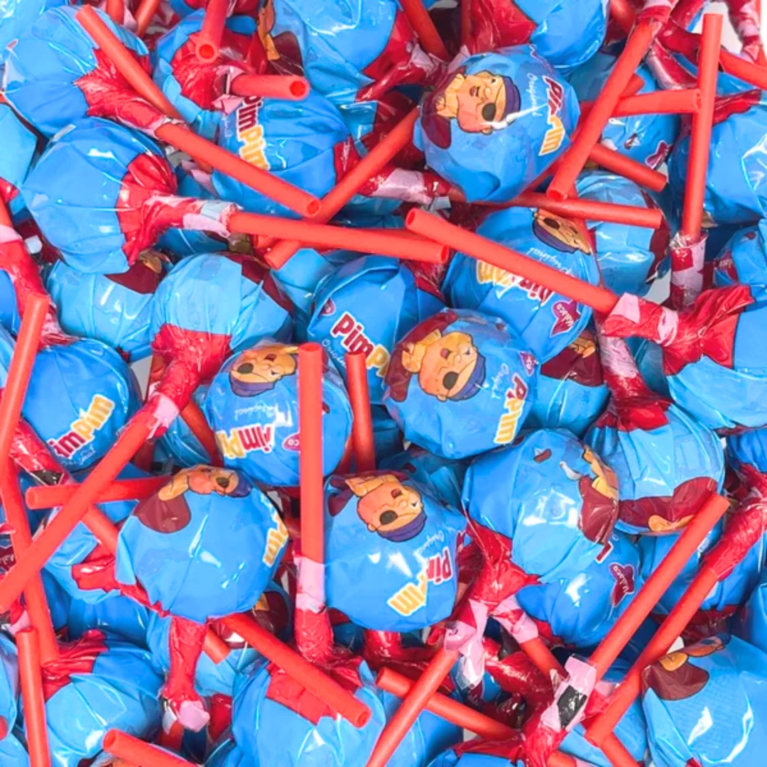 Malaco Strawberry Pimpim Lollipops 100g