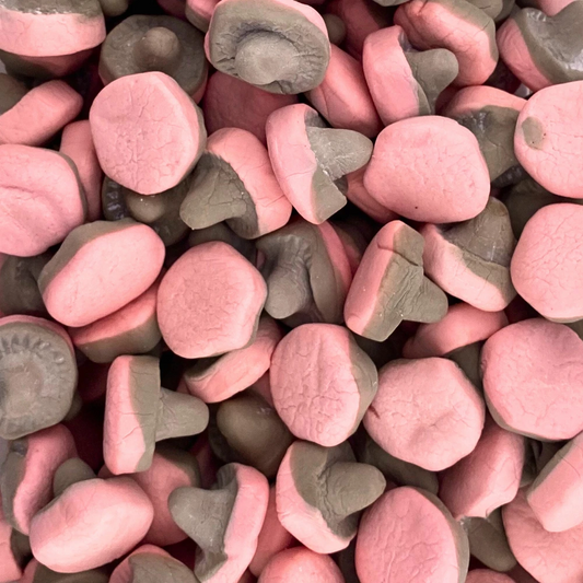 Raspberry/Liquorice Foam Mushrooms 60g